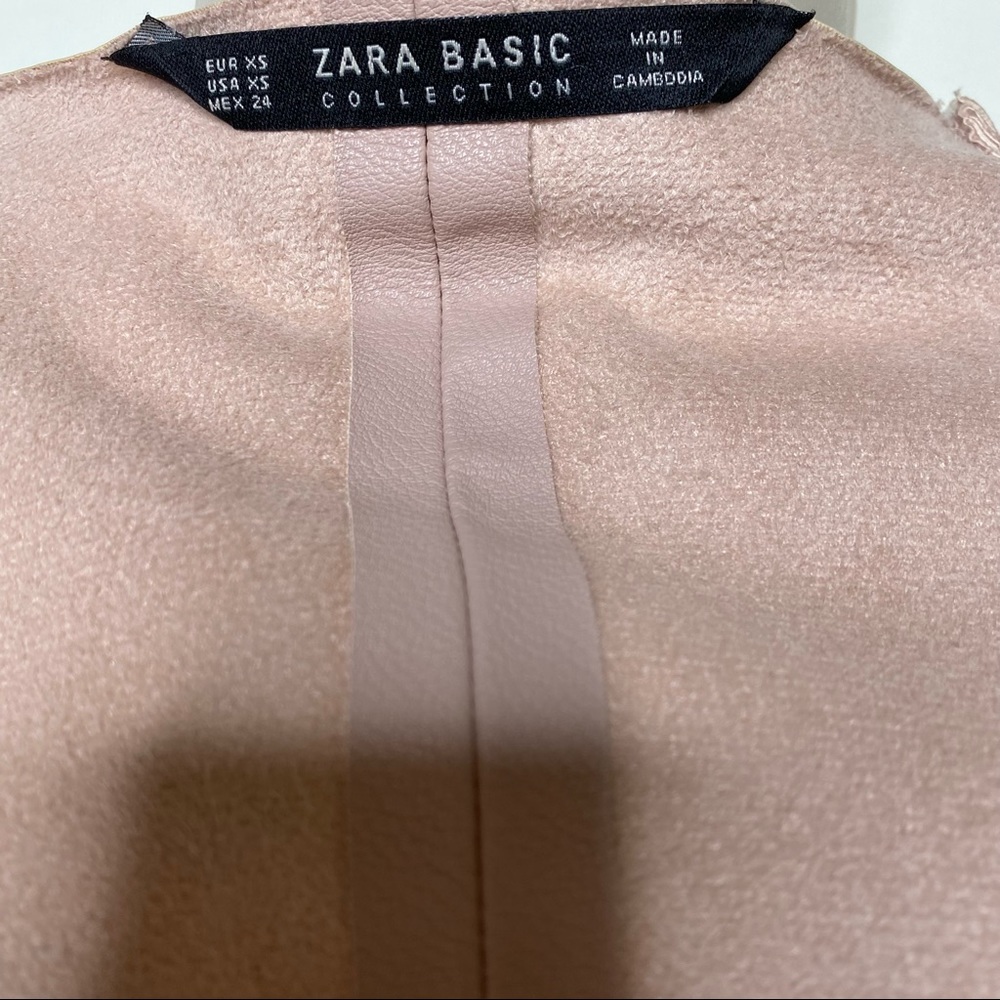 Zara Basic Drape Open Front Jacket Faux Leather S… - image 7